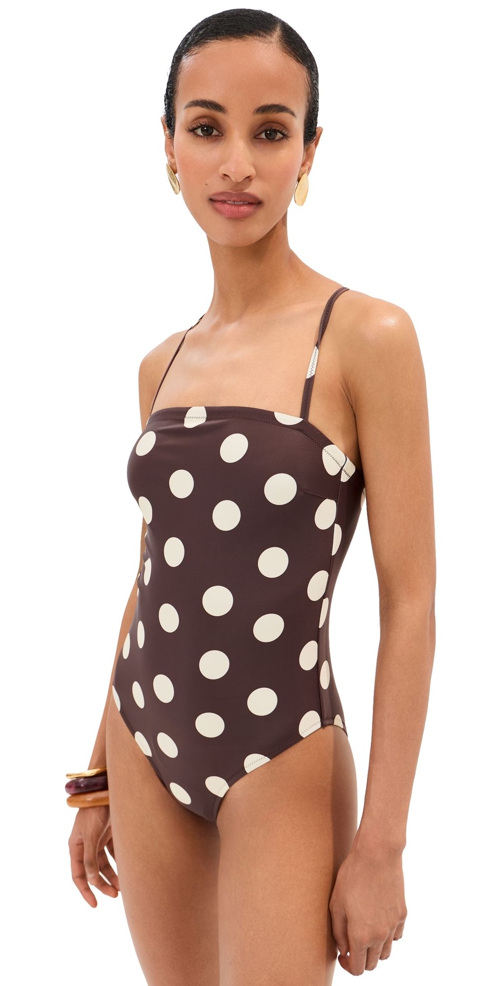 LE BOP Square Neck One Piece Polka Dot XS