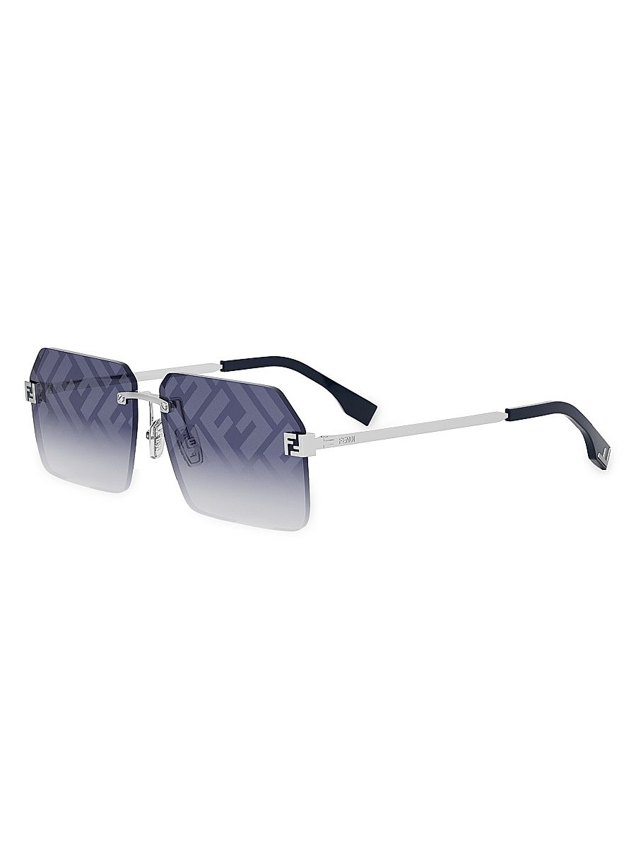 Men's Fendi Sky 59MM Geometric Sunglasses - Gradient Blue Palladium