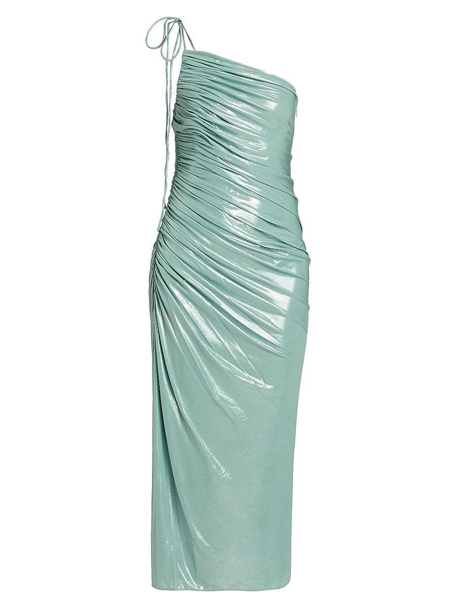 Women's Mona One-Shoulder Midi Dress - Celedon - Size 10