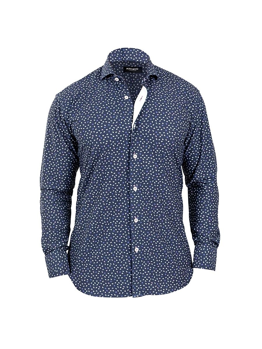 Men's Einstein Stretch Micro Paisley Shirt - Blue - Size XXXXL