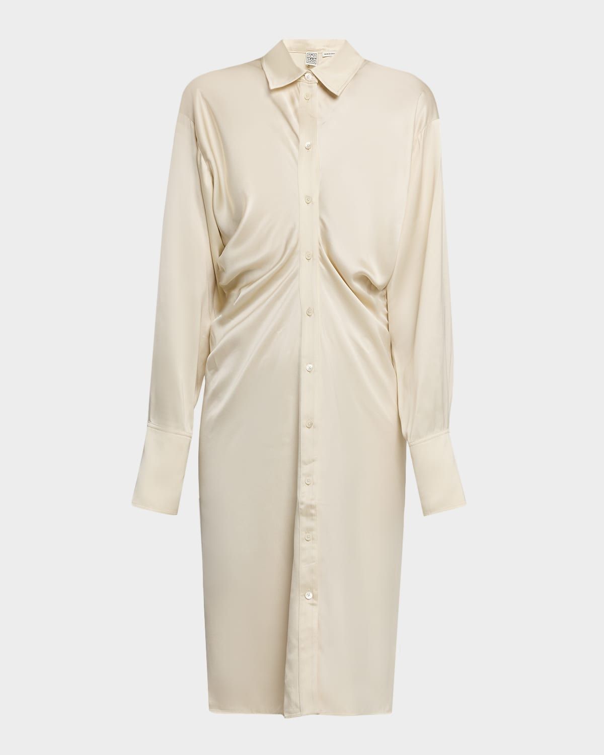 Slouch Satin Knee-Length Shirtdress