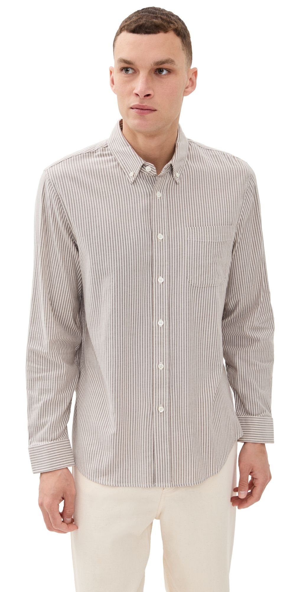RAILS Vance Button Down Cedar Oat Stripe S