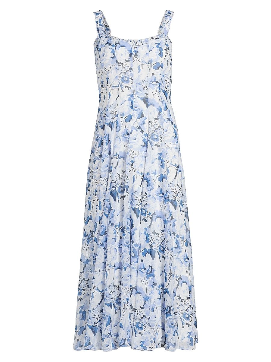 Women's Heirloom Petals Marmo Midi-Dress - Navy Multi - Size 14