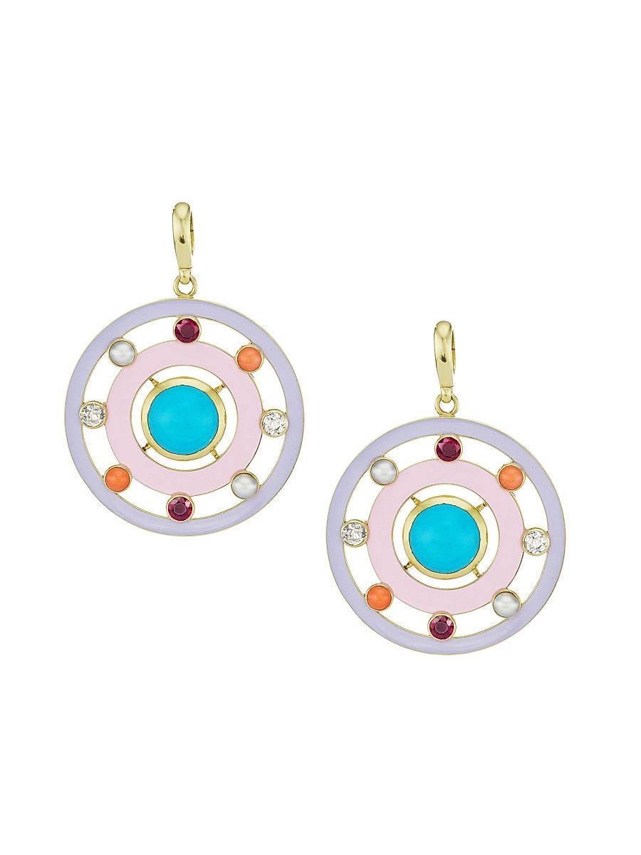 Women's 18K Yellow Gold & Multi-Gemstone Orbit Drop Earrings