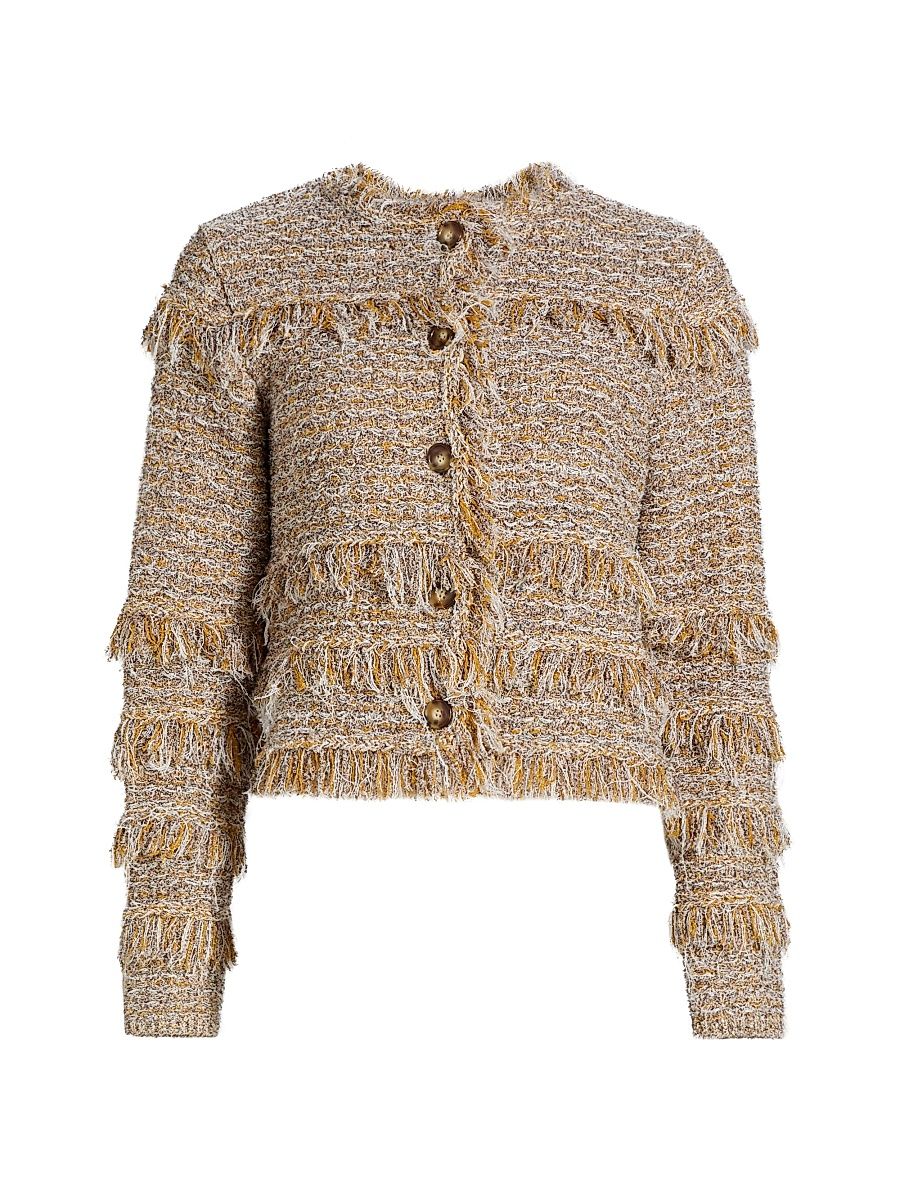 Women's Gita Cotton-Blend Tweed Jacket - Helios - Size Large