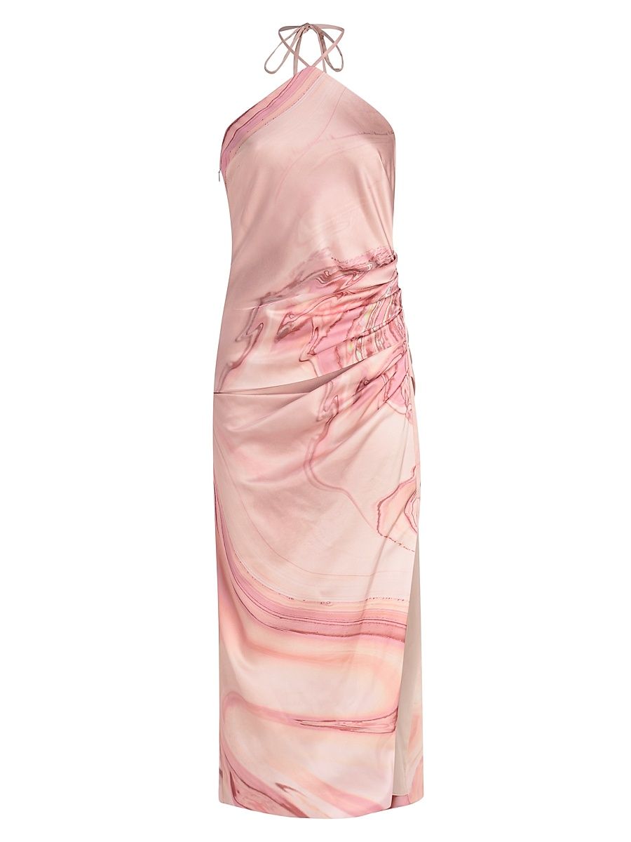 Women's Hansel Printed Halterneck Maxi Dress - Tulip Marble Print - Size 0