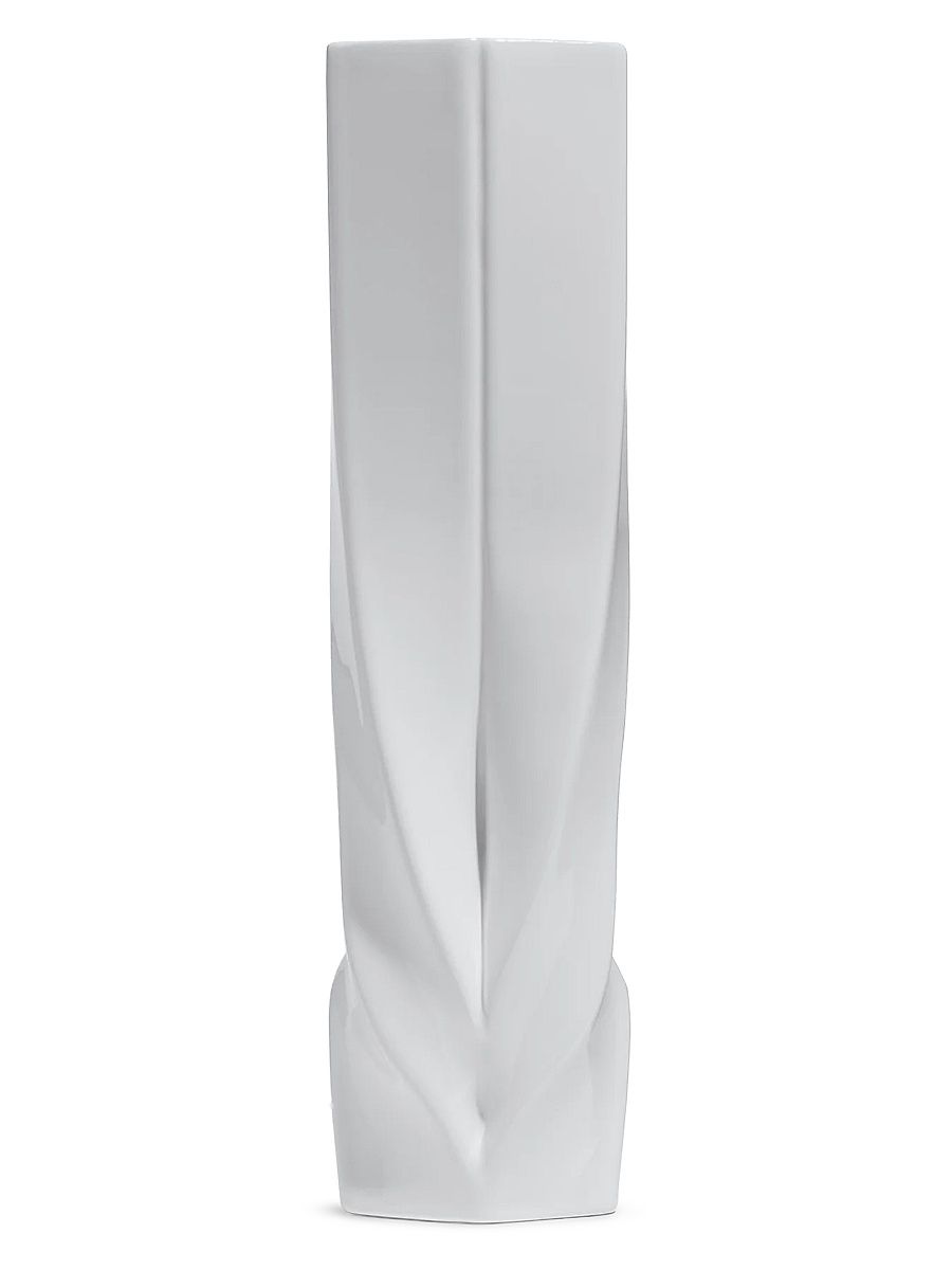 Braid Tall Porcelain Vase - White