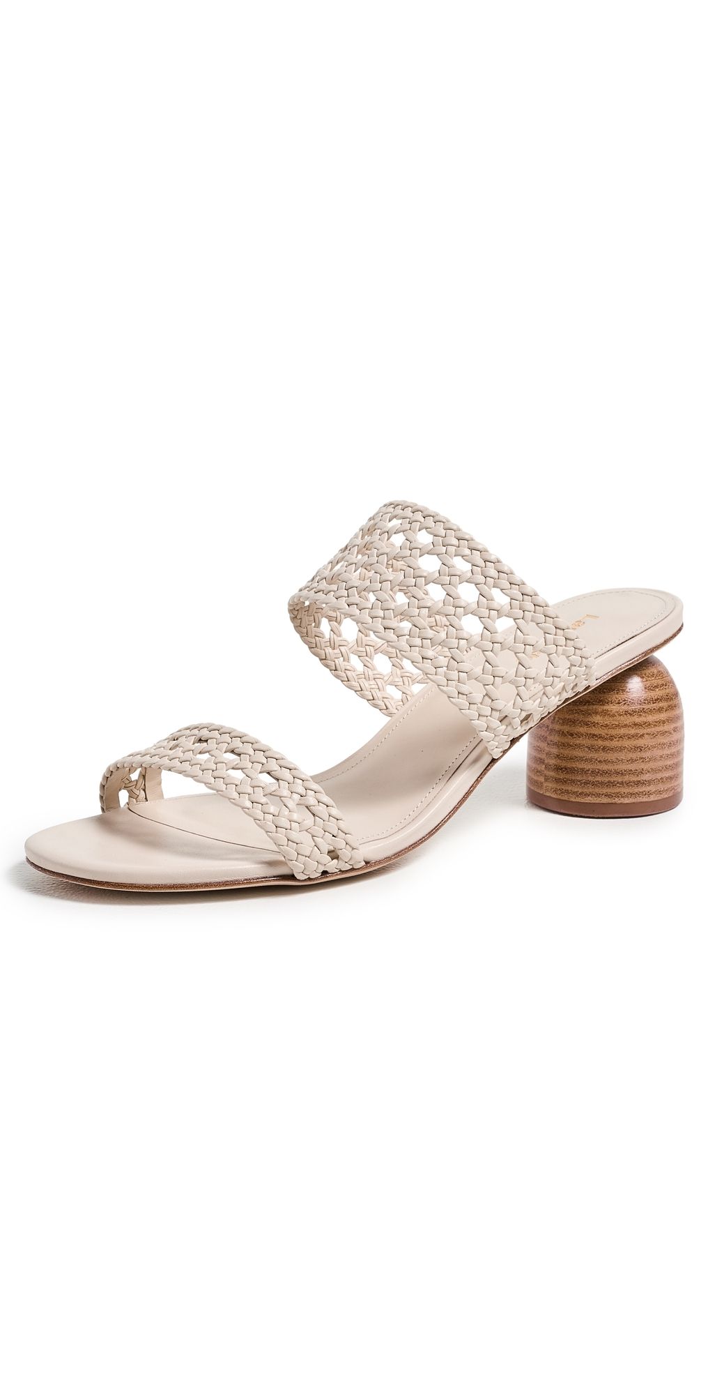 Larroudé Dew Drop Macrame Sandals Ivory Leather 10