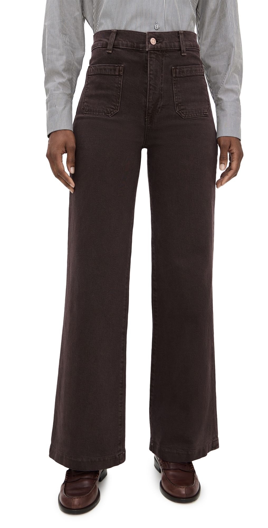 LE JEAN Virginia Wide Leg High Rise Jeans Cocoa 23
