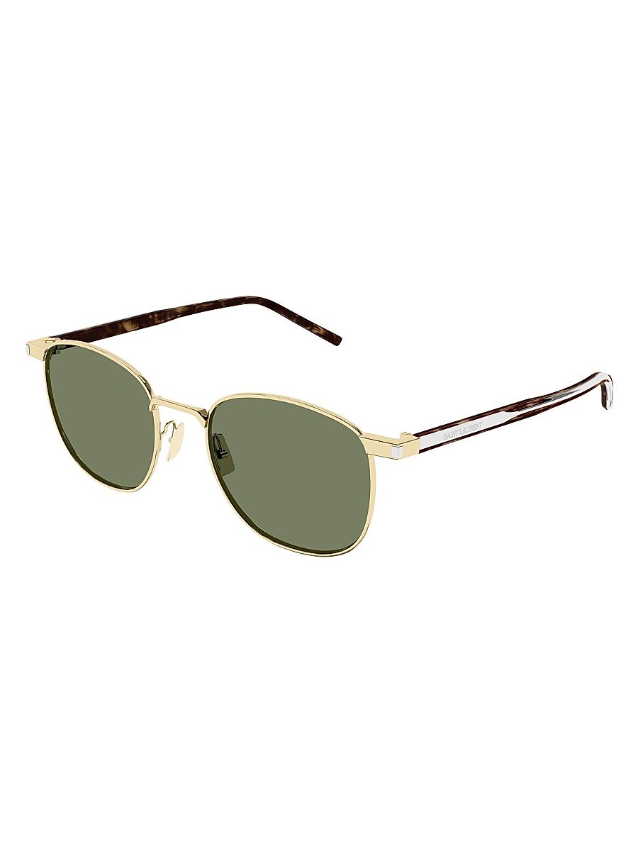 Women's Thin Naked Wire Core SL 747 Panthos 51MM Oval Sunglasses - Green Gold