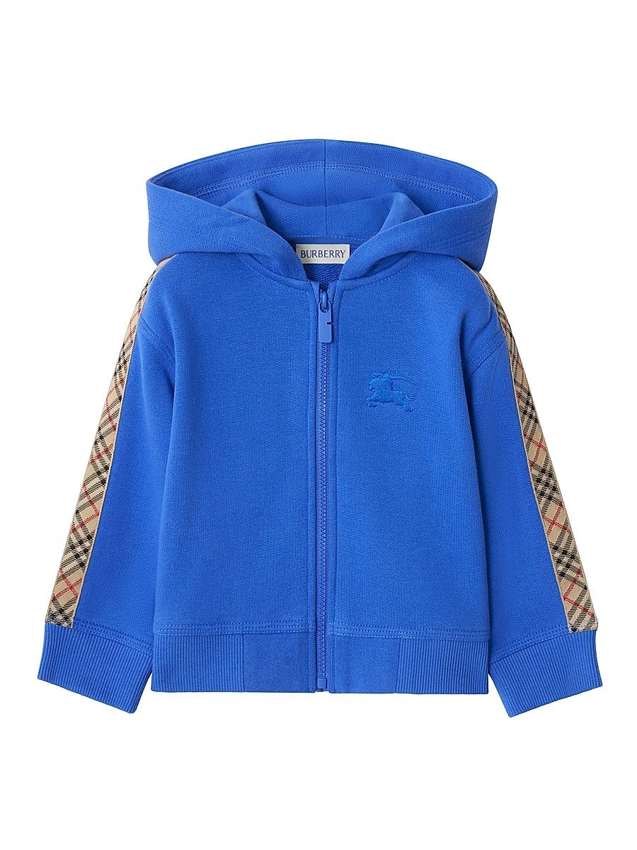 Baby Boy's, Little Boy's & Boy's Check-Trimmed Zip-Front Hoodie - Hyacinth Blue - Size 8