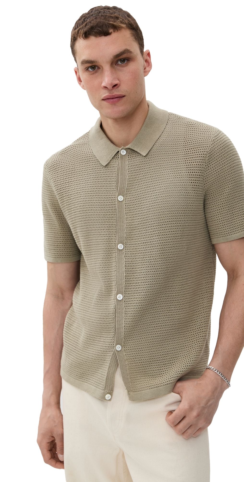 Madewell Open Knit Shirt Sagebrush XL