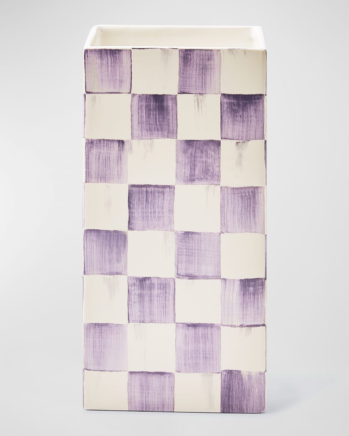Violet Check 11" Pillar Vase