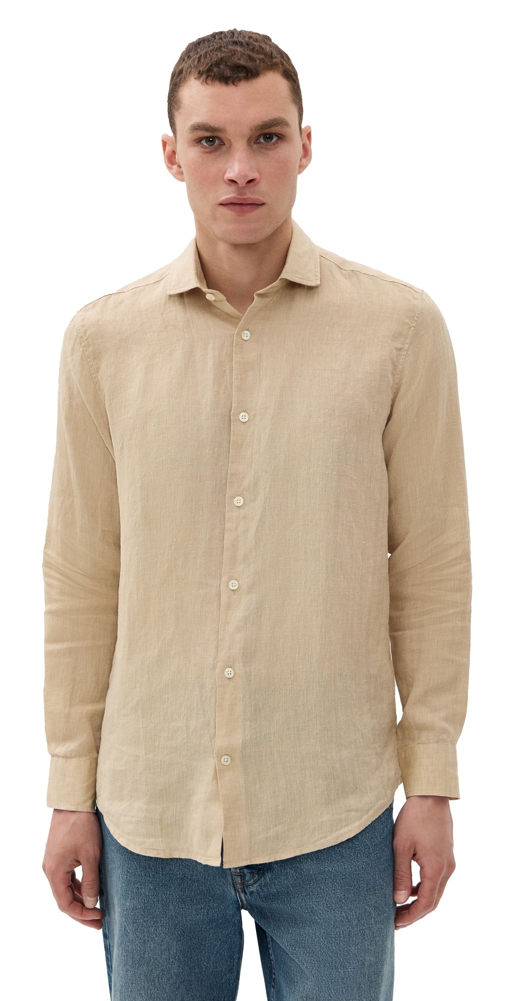 Frescobol Carioca Antonio Linen Shirt Sand Dune M