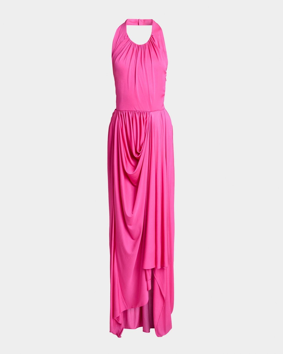 Draped Jersey Halter Gown