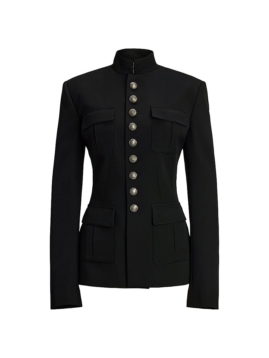 Women's Eliza Grain De Poudre Jacket - Black - Size 8