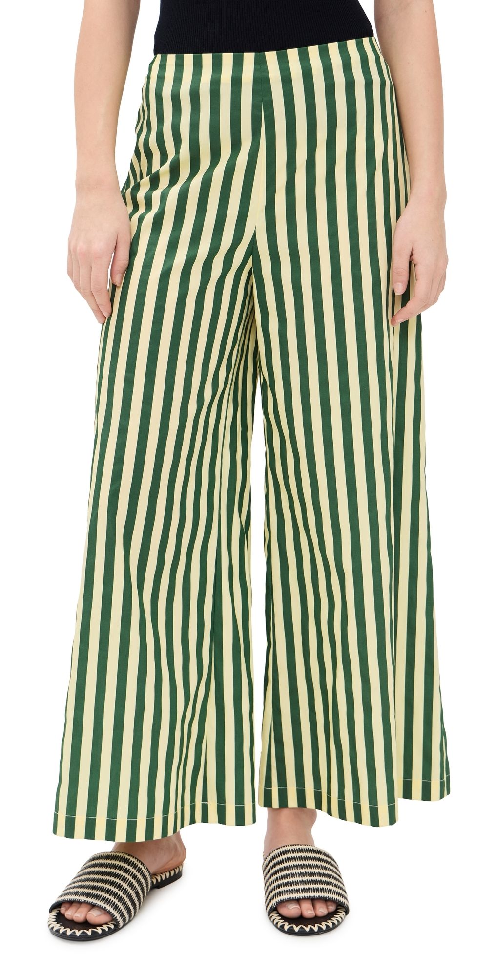 SIMONMILLER Toni Poplin Pants Gummy Green/Ecru M
