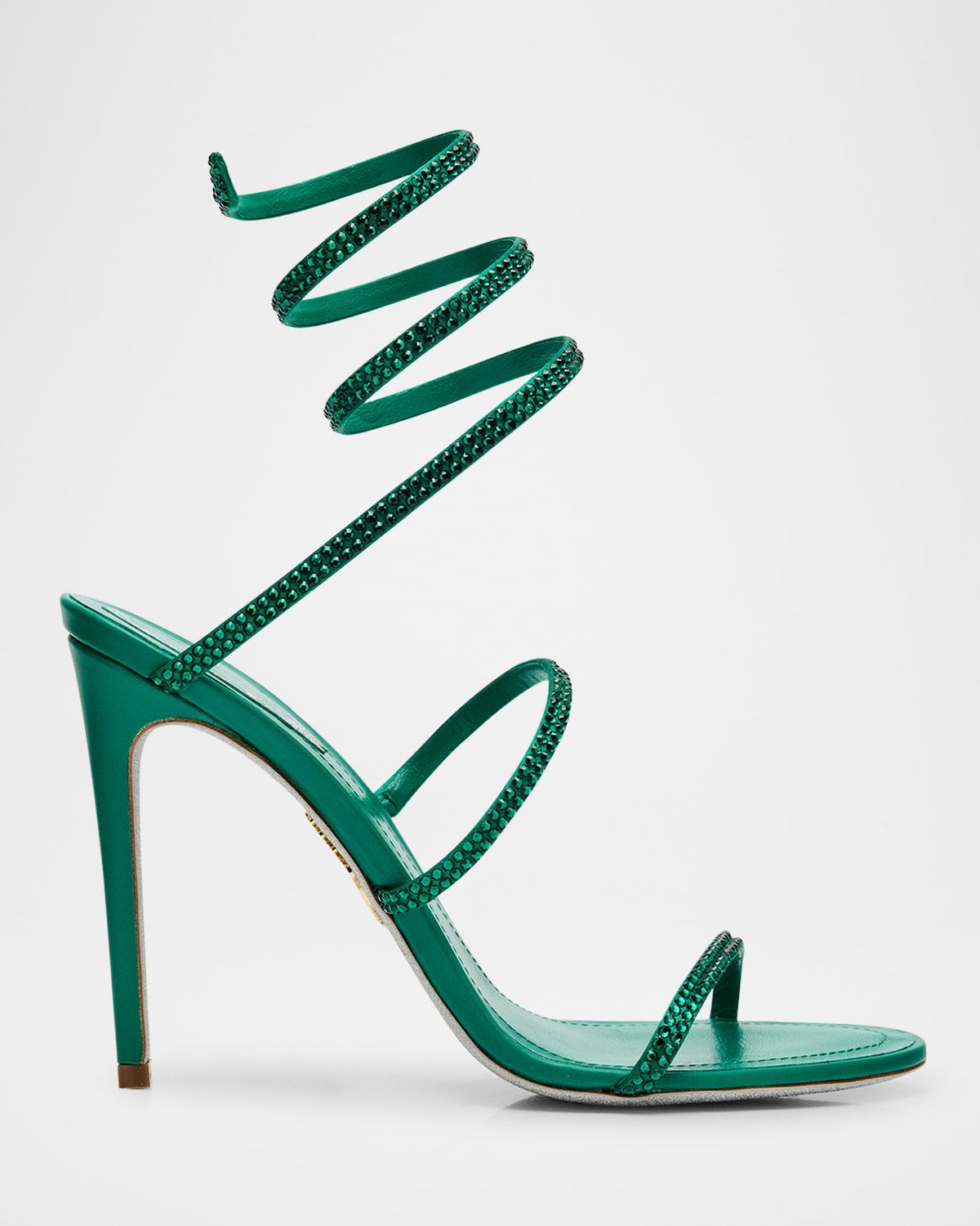 Cleo Satin Crystal Snake Wrap Sandals