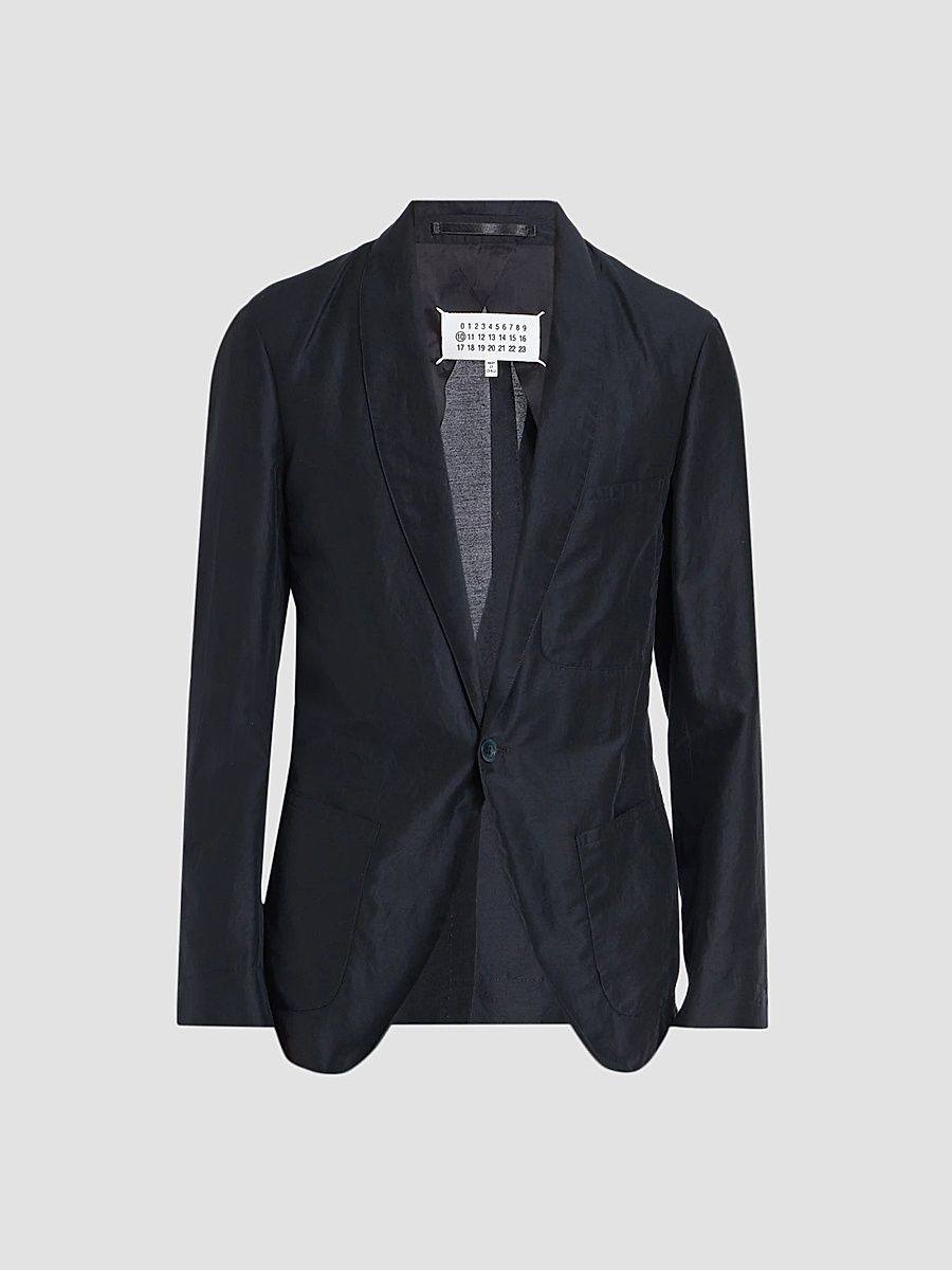 Men's Cotton Double Pocket Blazer - Dark Blue - Size 48