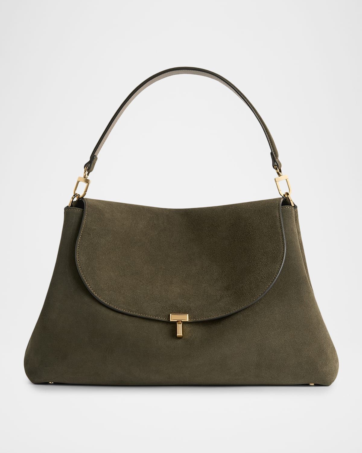 T-Lock Suede Shoulder Bag