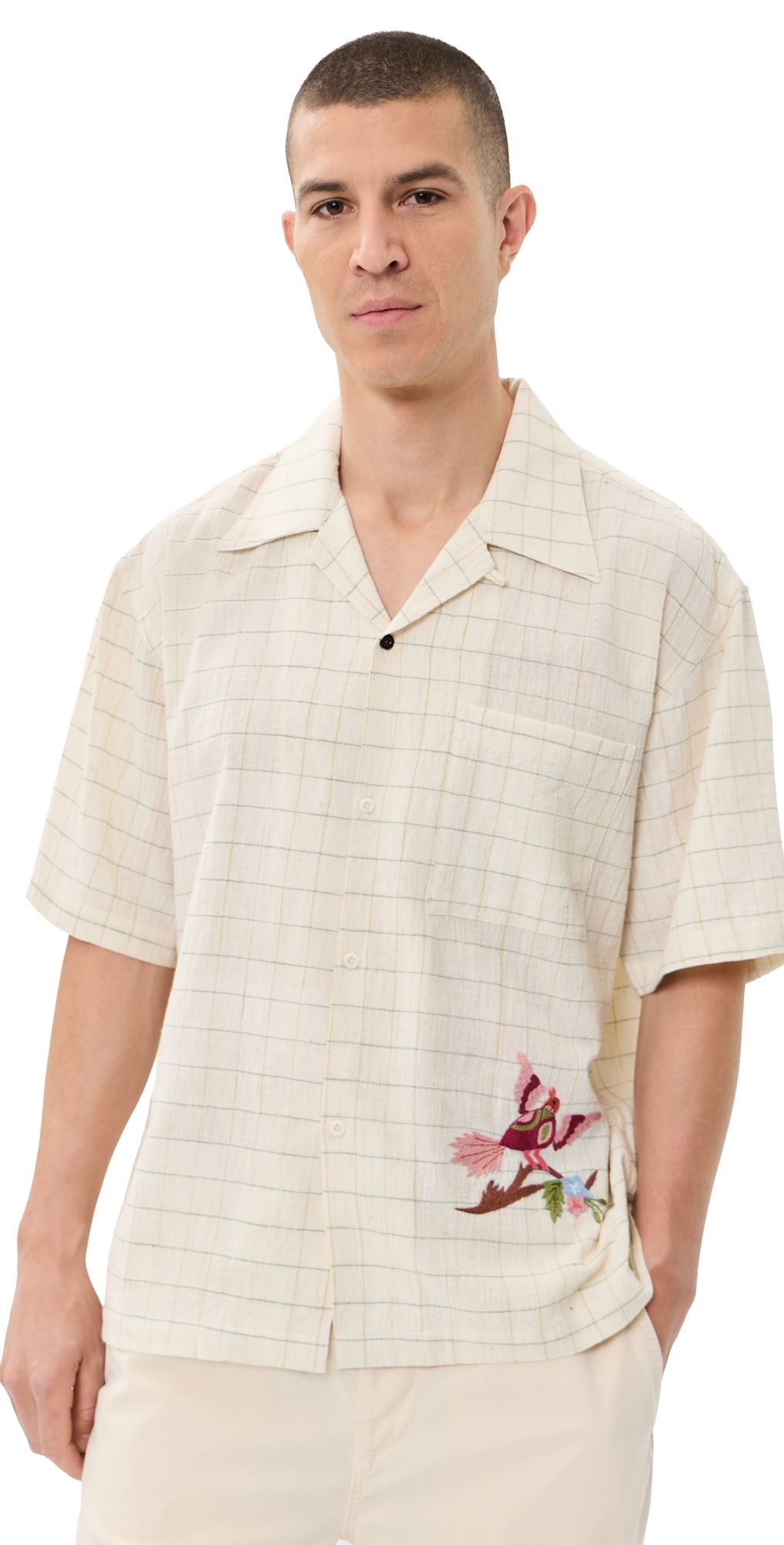 Kardo Rohit Hand Embroidered Shirt Natural XL