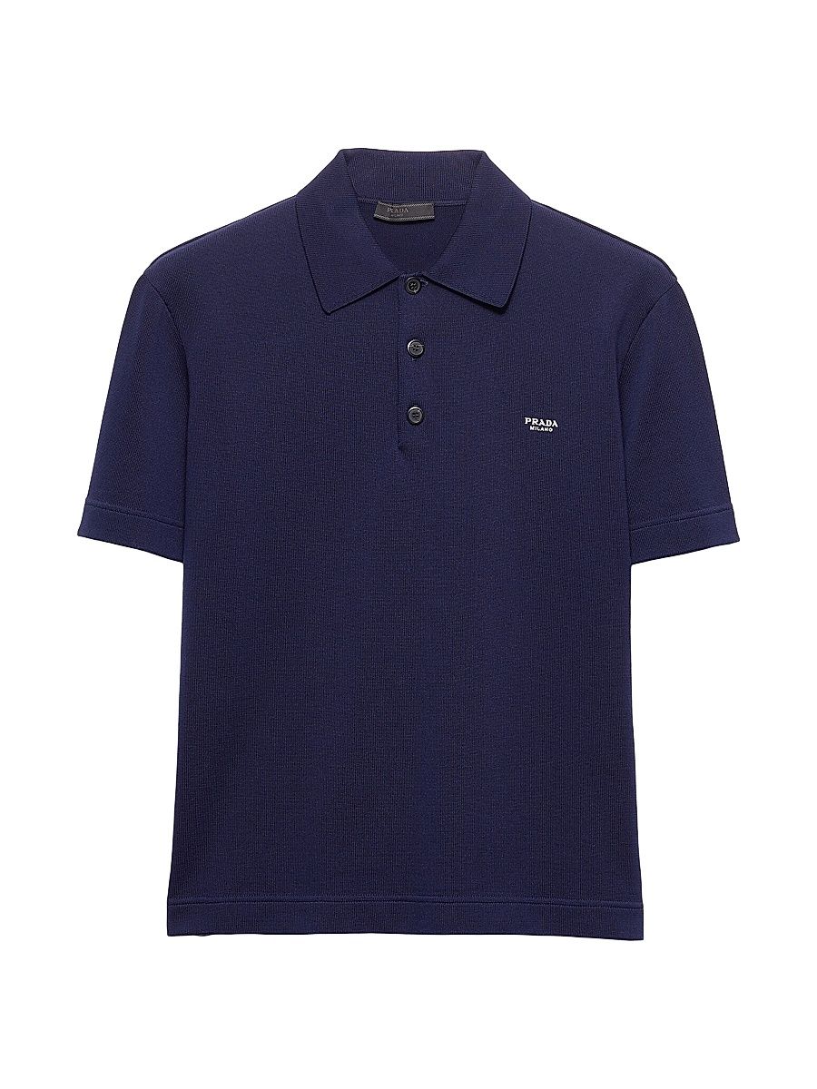 Men's Cotton Polo Shirt - Blue - Size 44