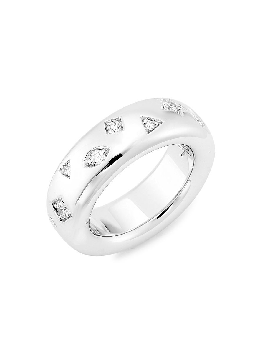 Women's Iconica 18K White Gold & Diamond Ring - Size 6.75