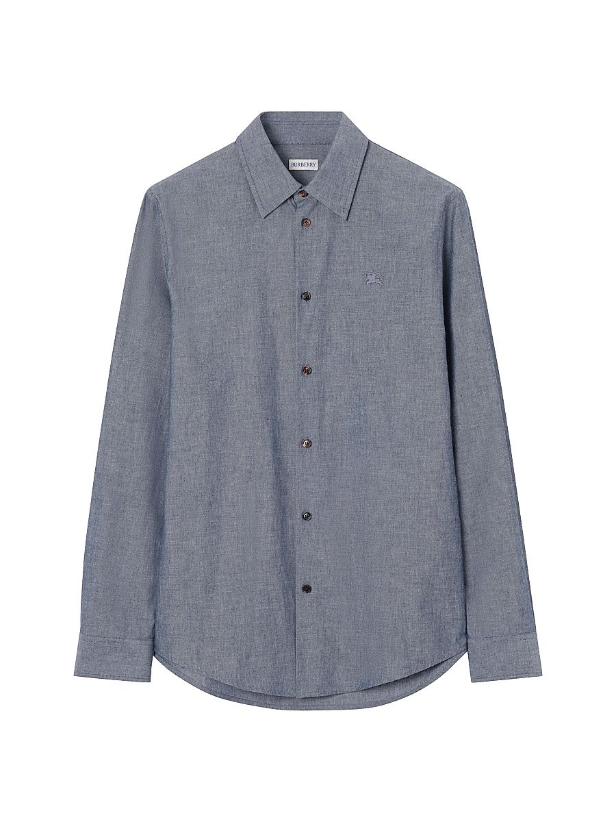 Men's Sam Cotton-Blend Regular-Fit Shirt - Bright Navy Chalk White - Size XXL