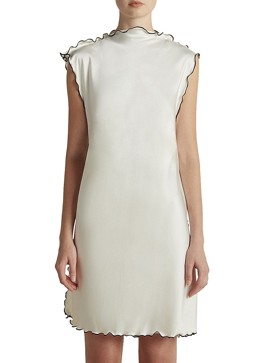 Women's Cady Mini Sheath with Scalloped Edge - Ivory - Size 8