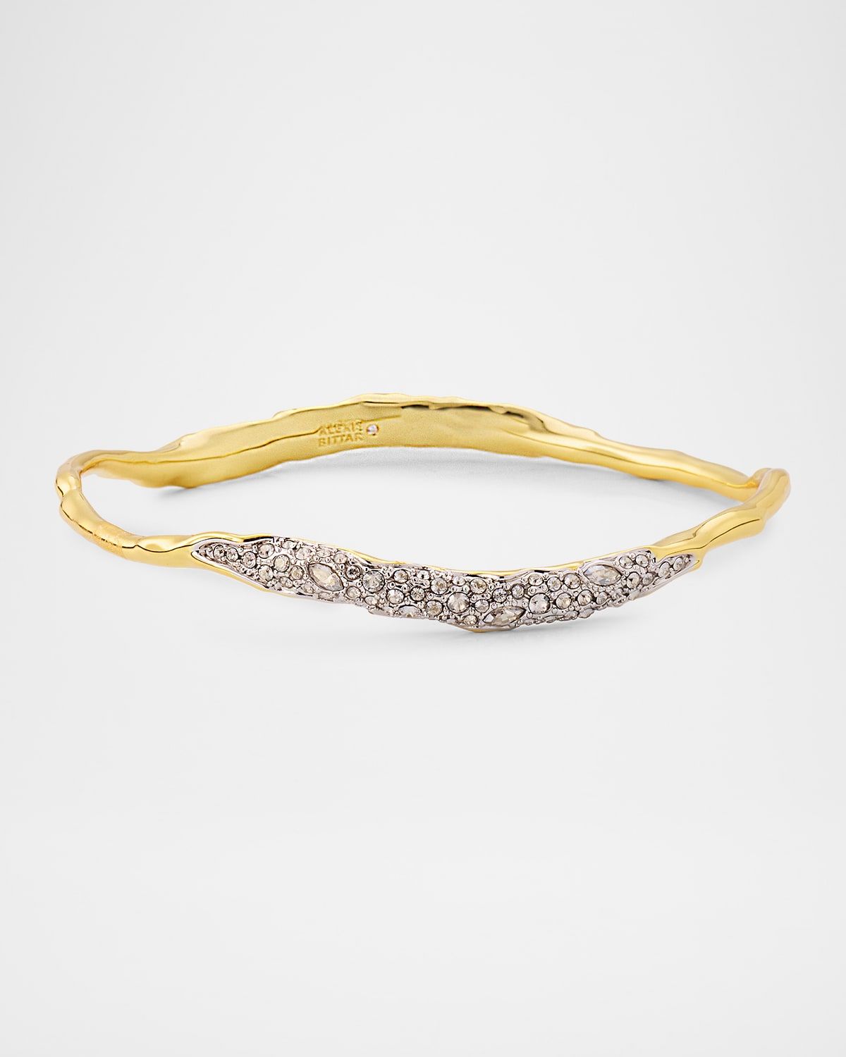 Solanales Gold Crystal Skinny Bangle Bracelet