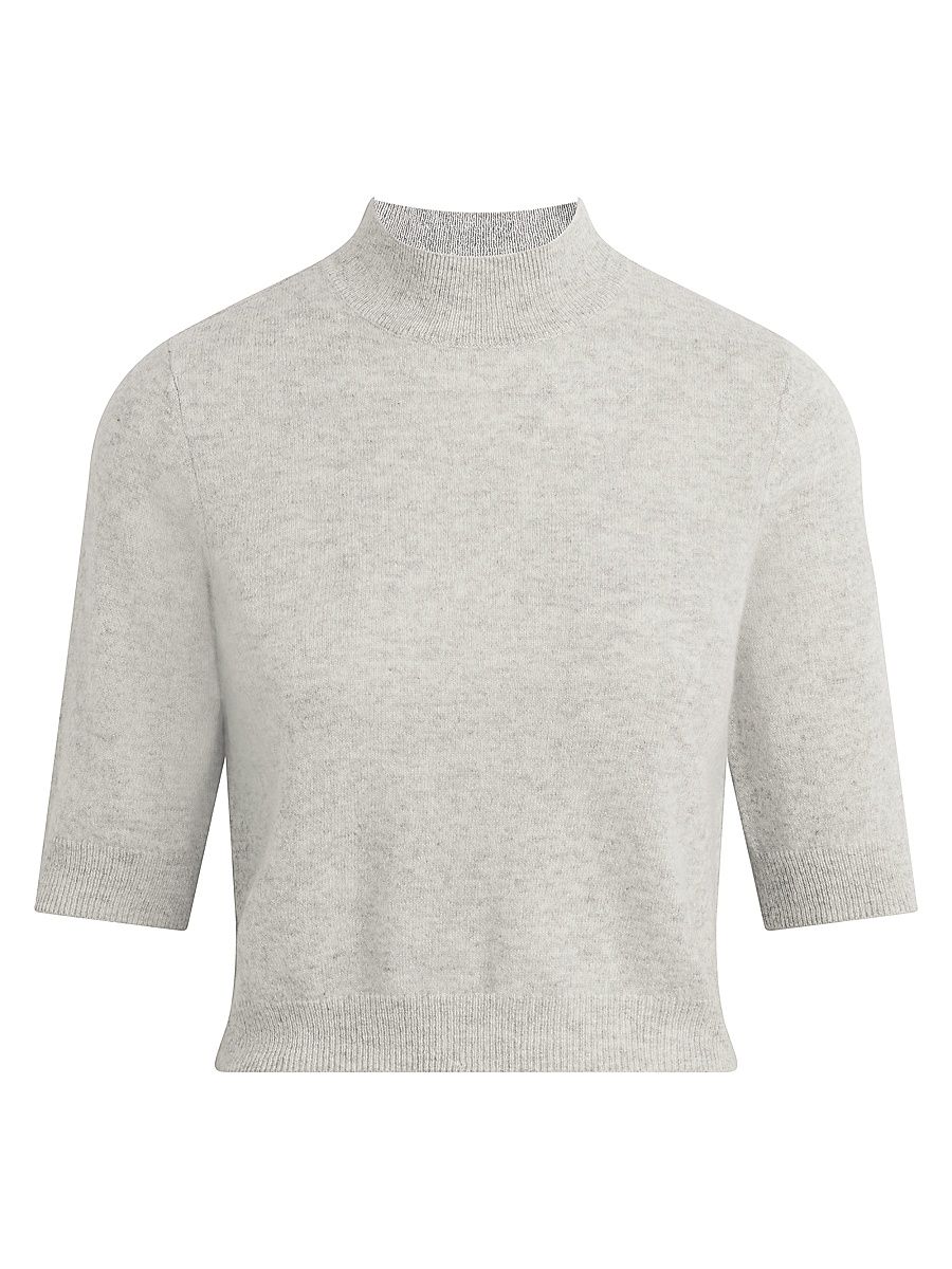 Women's The Bonnie Cashmere Mock Turtleneck Sweater - Light Heather Grey - Size XS