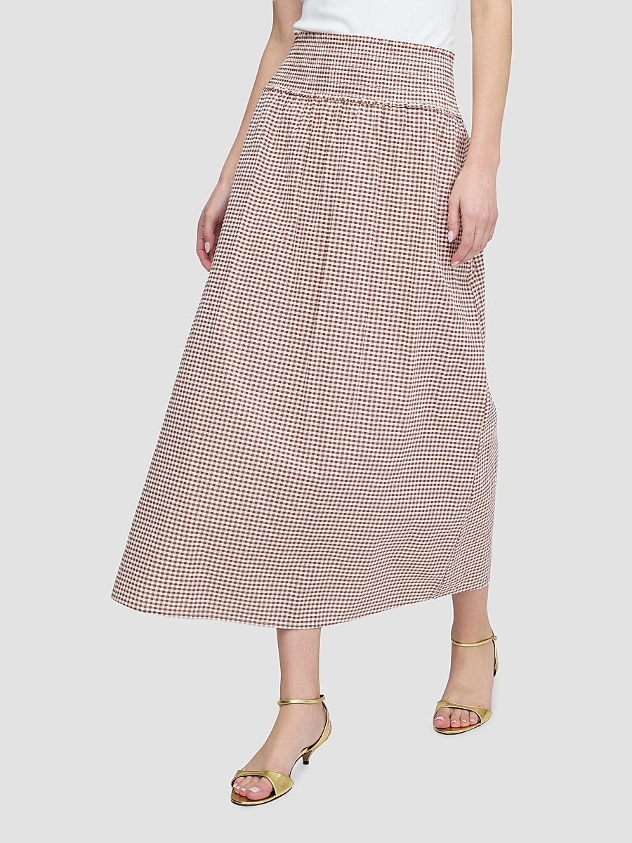 Women's The Delphine Nap Skirt - Cognac Gingham - Size XXL