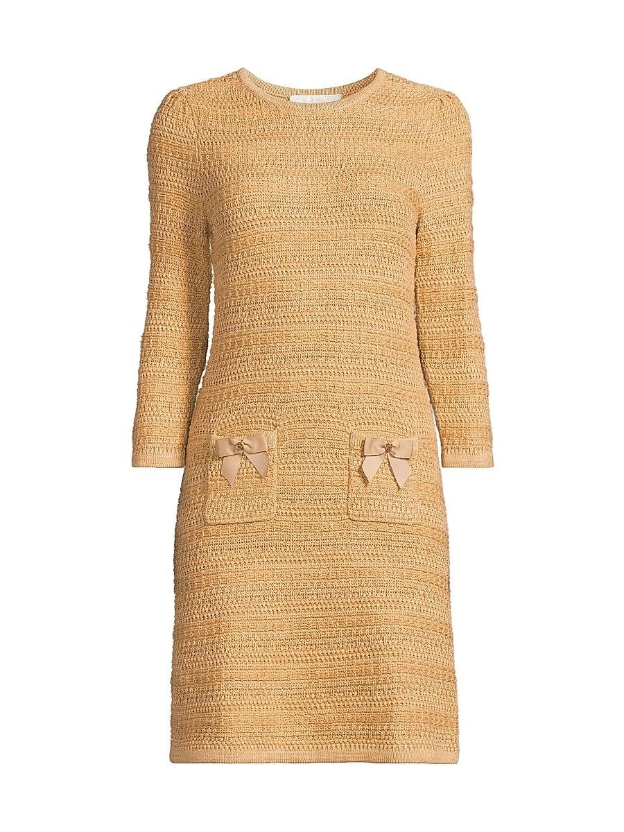 Women's Rhysa Bow Sweaterdress - Rattan Metallic Marl - Size XL