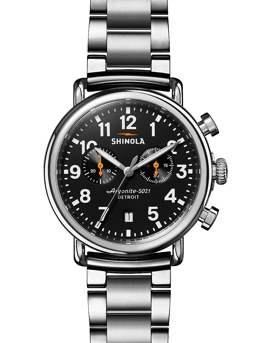 Men's Runwell 41MM 2 Eye Stainless Steel Chronograph - Black