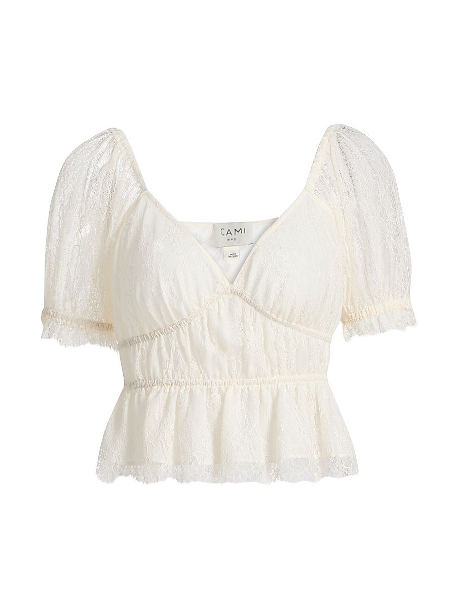 Women's Henrietta Lace Crop Top - Ceramic - Size XL