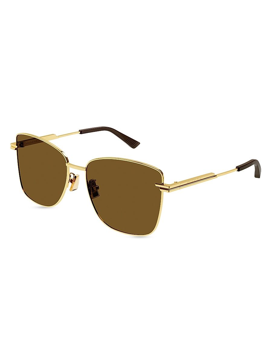 Women's 57MM Light Ribbon Square Sunglasses - Gold