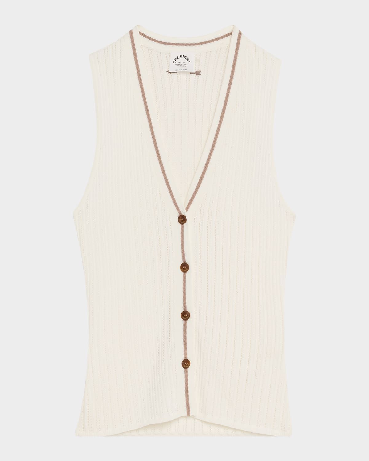 Rosella V-Neck Pointelle Knit Vest