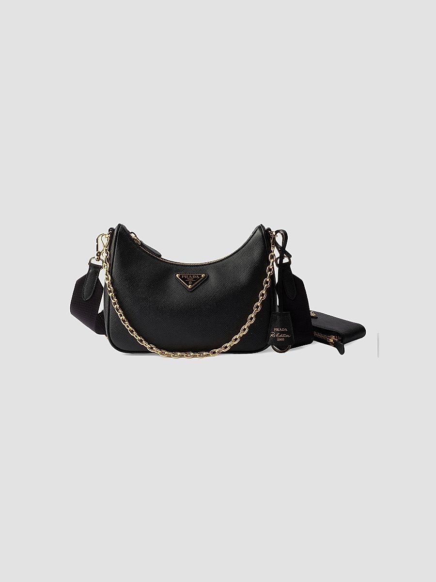 Prada Women's Re-Edition 2005 Saffiano Leather Shoulder Bag - Black