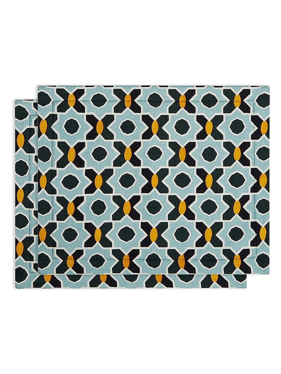 Placemat Set of 2 (35 x 45) - Plaza Small Light Blue