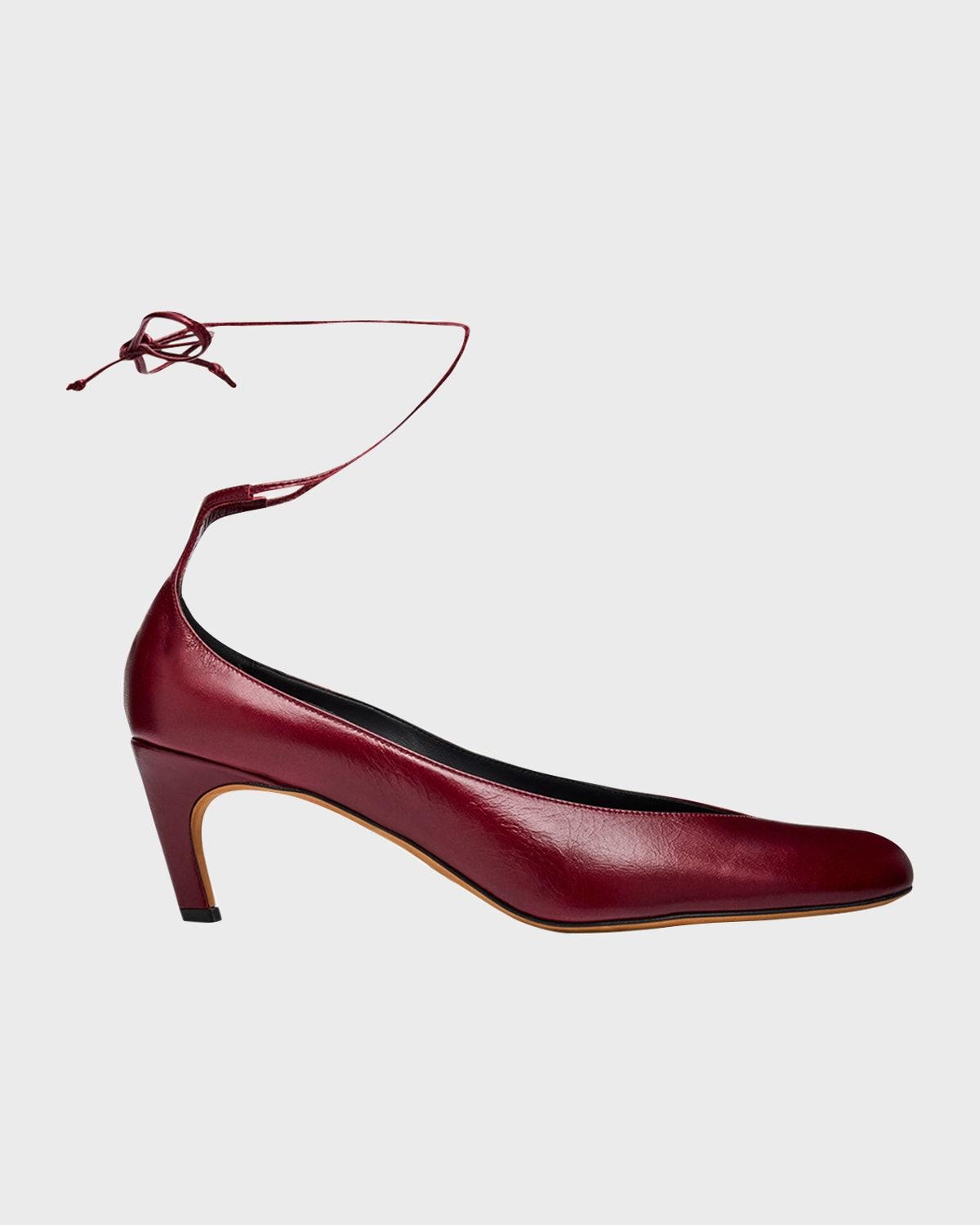 Uma Leather Ankle-Tie Pumps