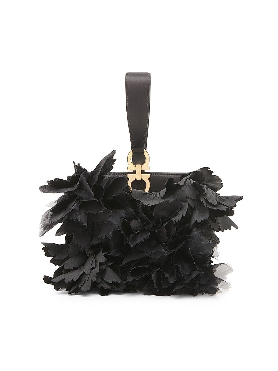 Women's Gancini Appliqué Leather Clutch - Nero