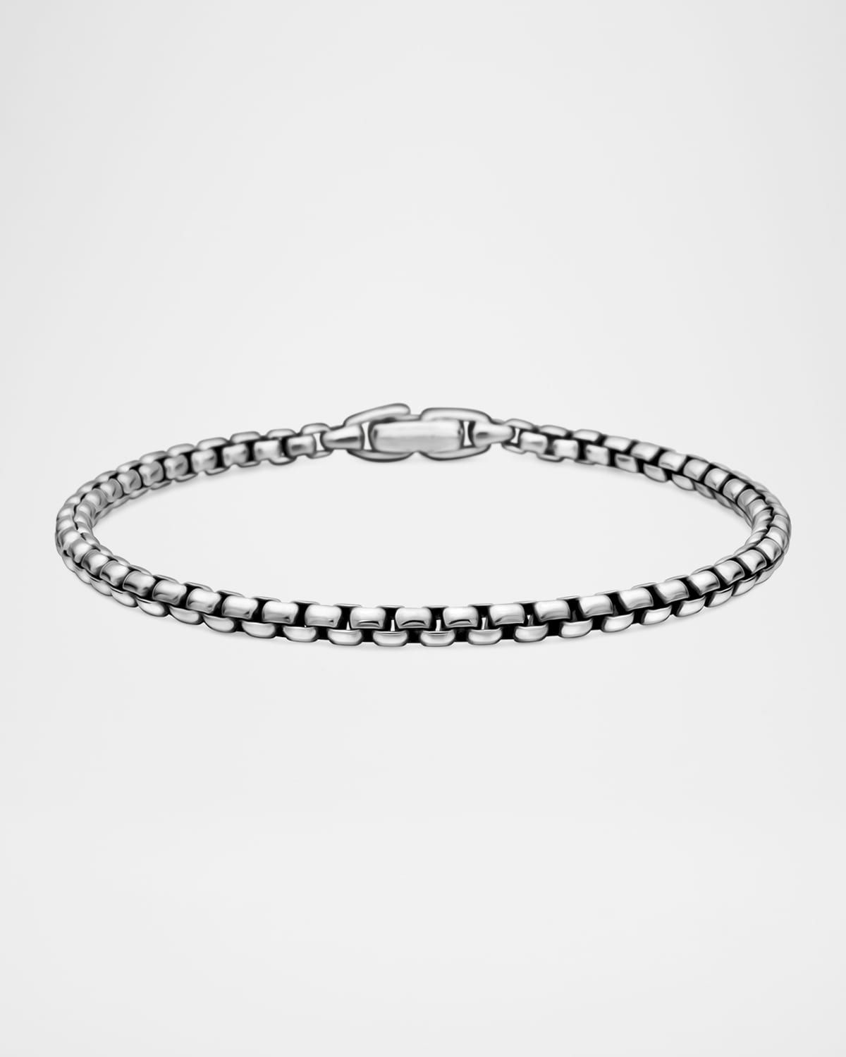 Men & apos;s 4mm Box Chain Bracelet in Silver