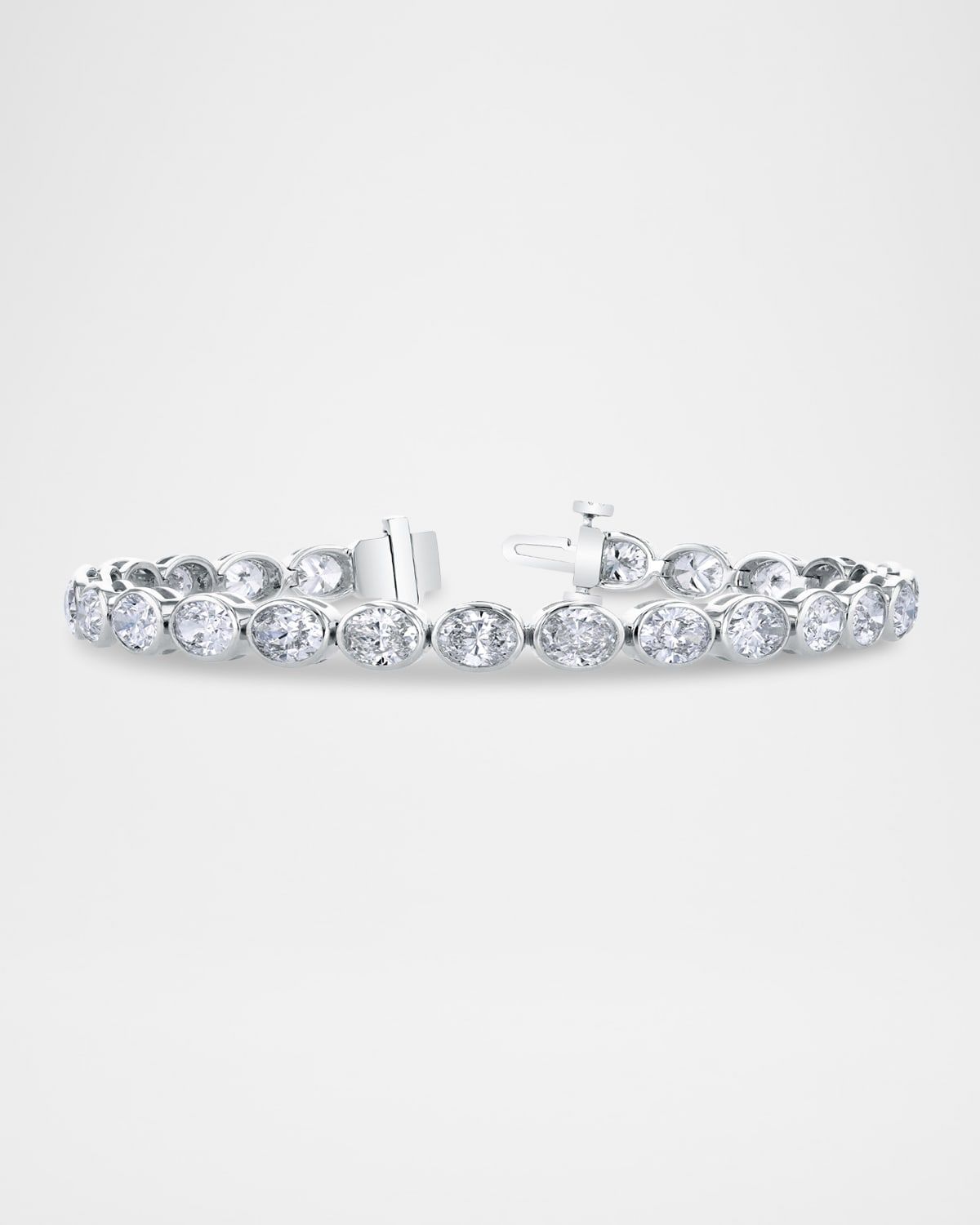 x Danielle Klein 18K Gold East-West Bezel-Set Oval Diamond Bracelet, 7"L, 10.00tcw