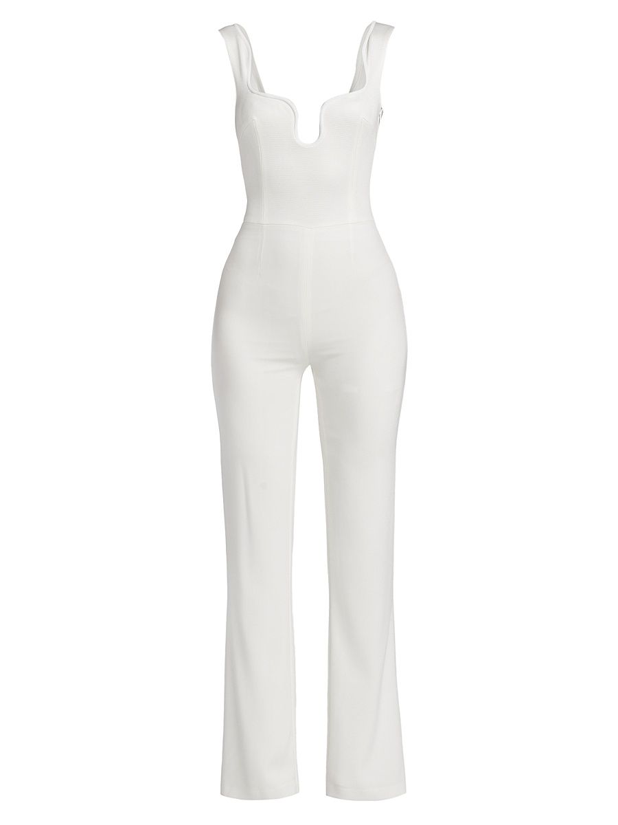 Women's Barcelona Sleeveless Flared Jumpsuit - White - Size 8