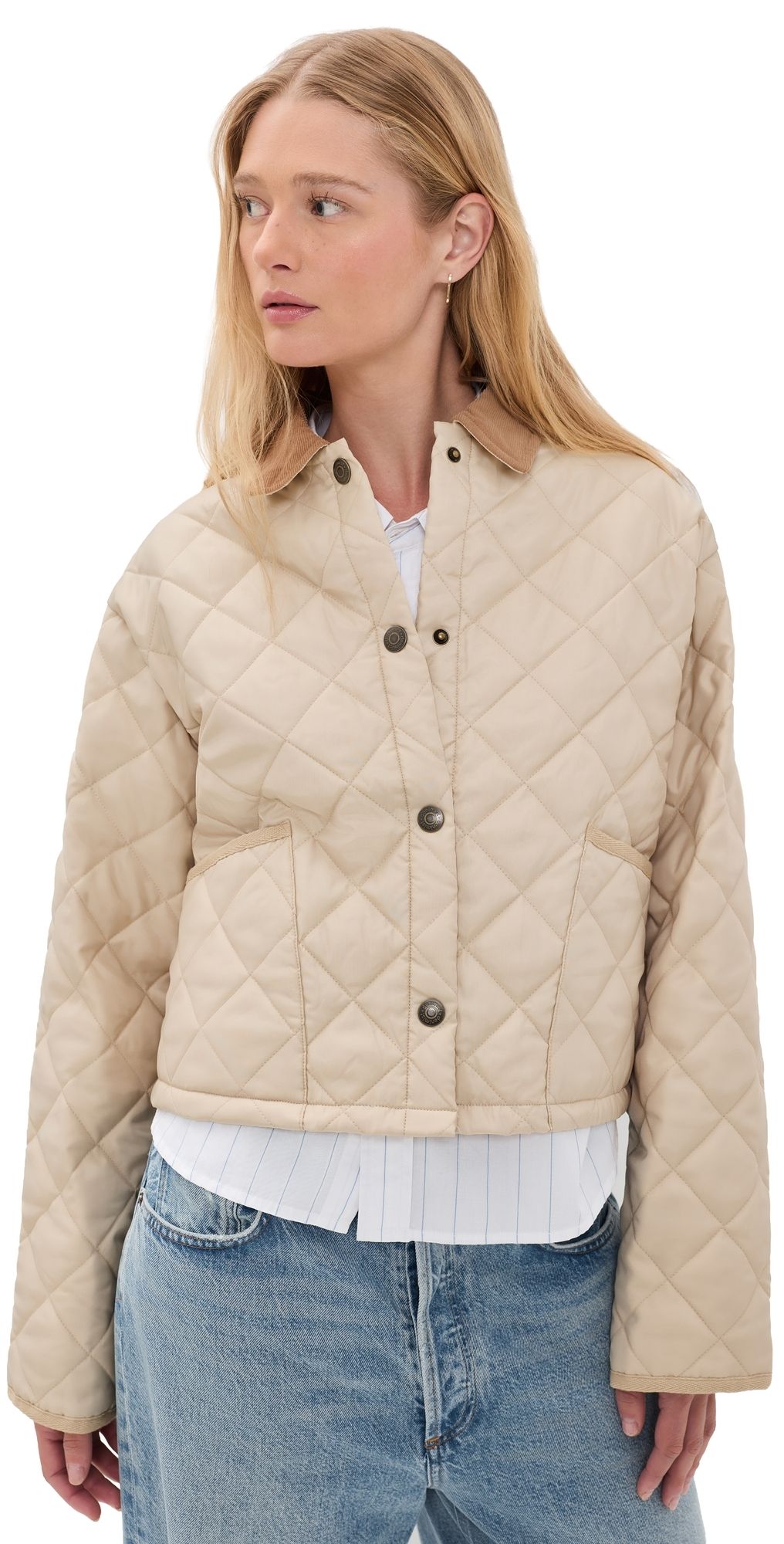 Denimist Faulkner Quilted Jacket Light Khaki Sand L