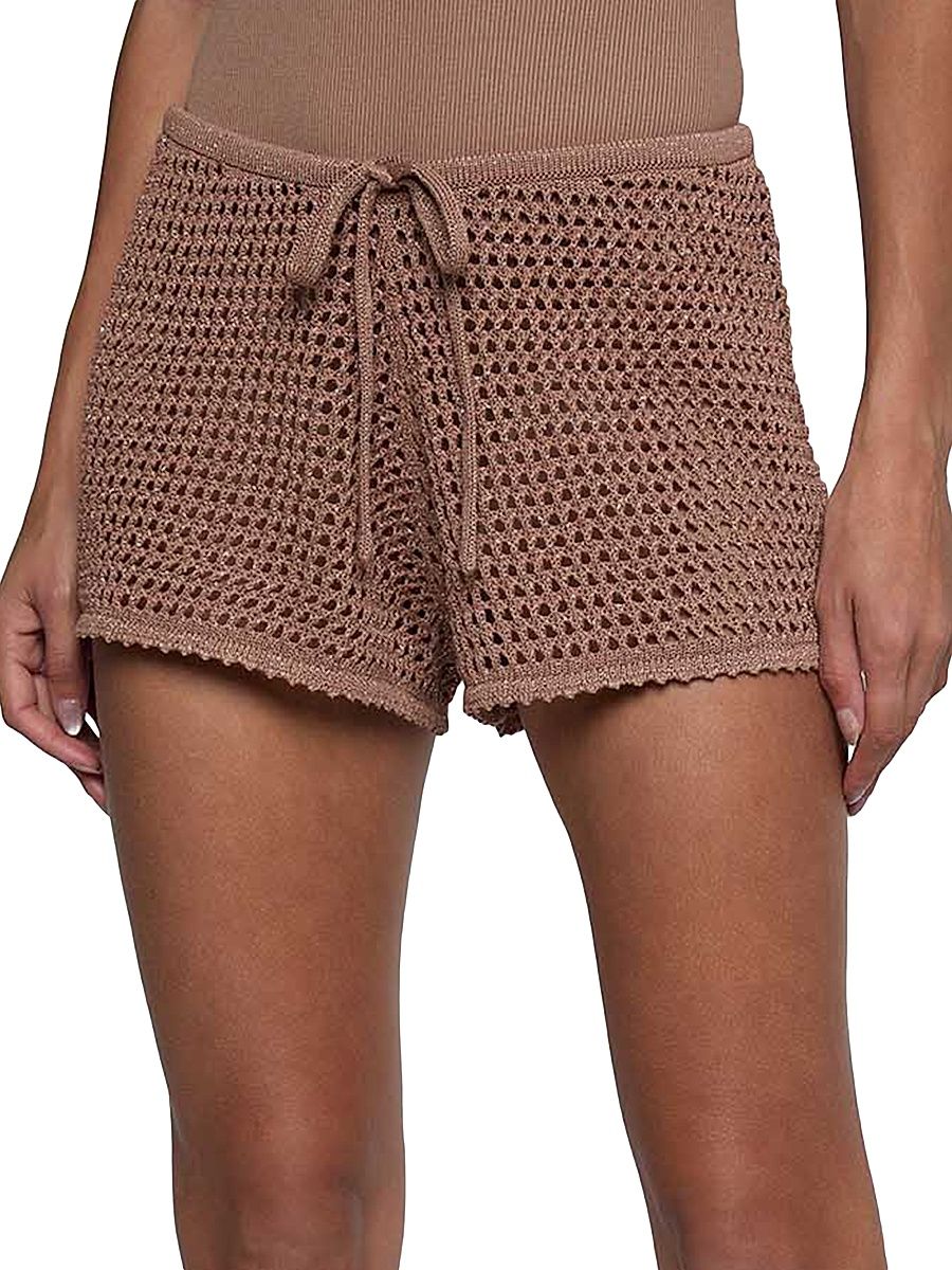 Women's Solan Pointelle Shorts - Hazelnut - Size XL