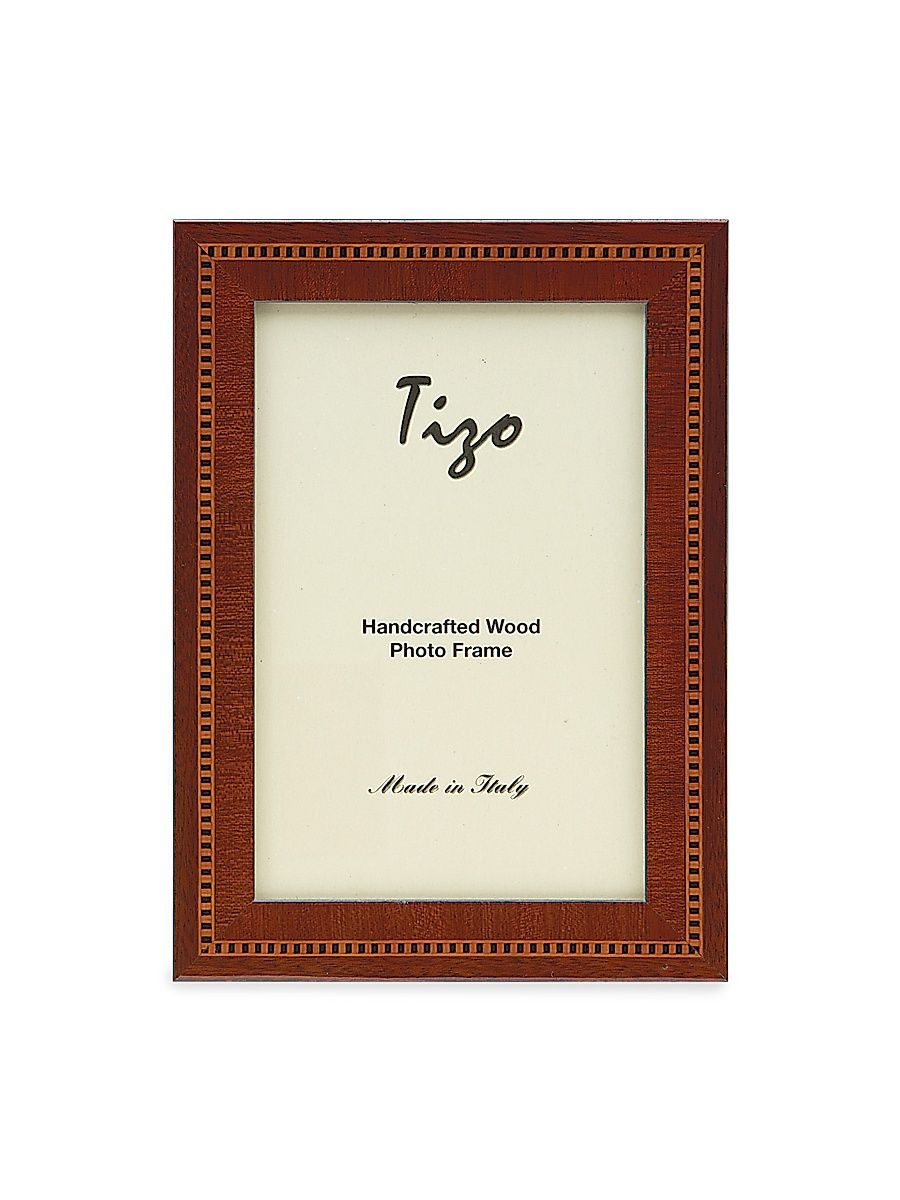 Inlaid Wood Checkered Frame - White - Size 8 x 10