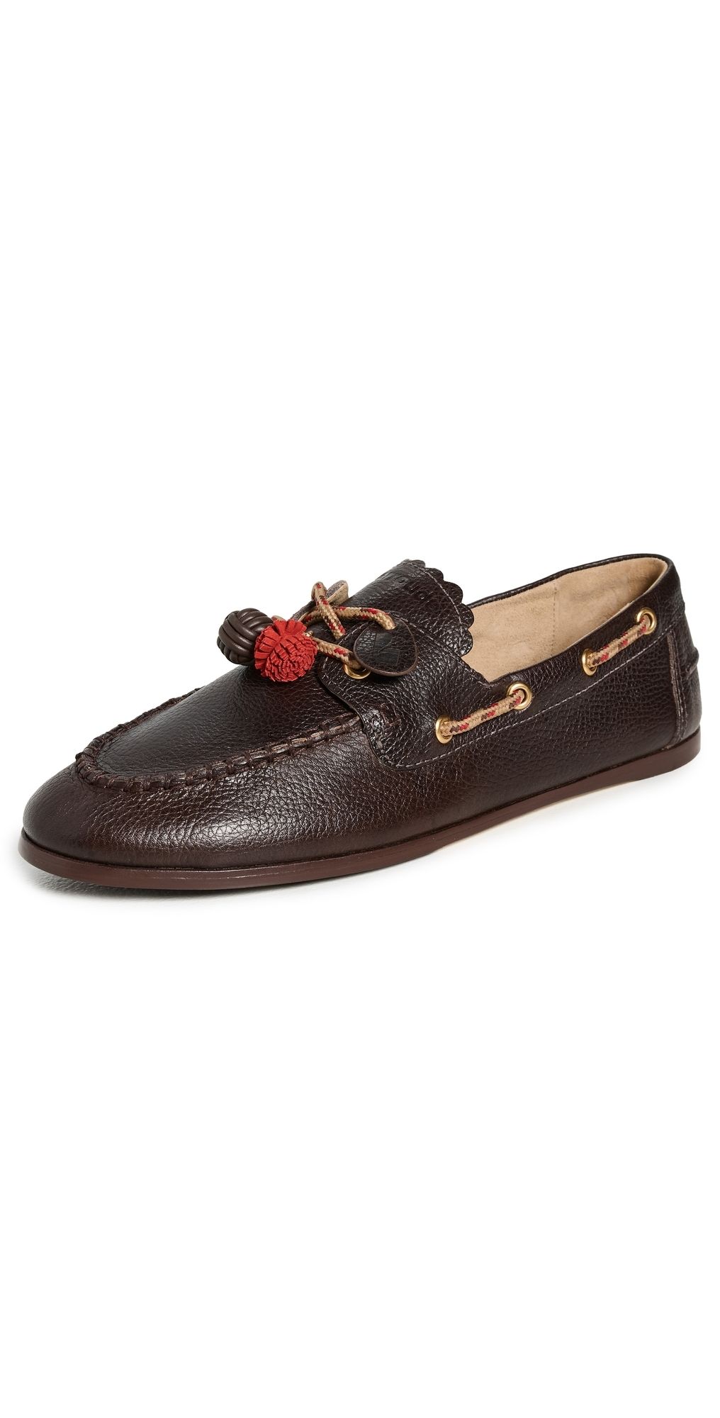 Larroudé Cyprus Boat Shoes Brown 9