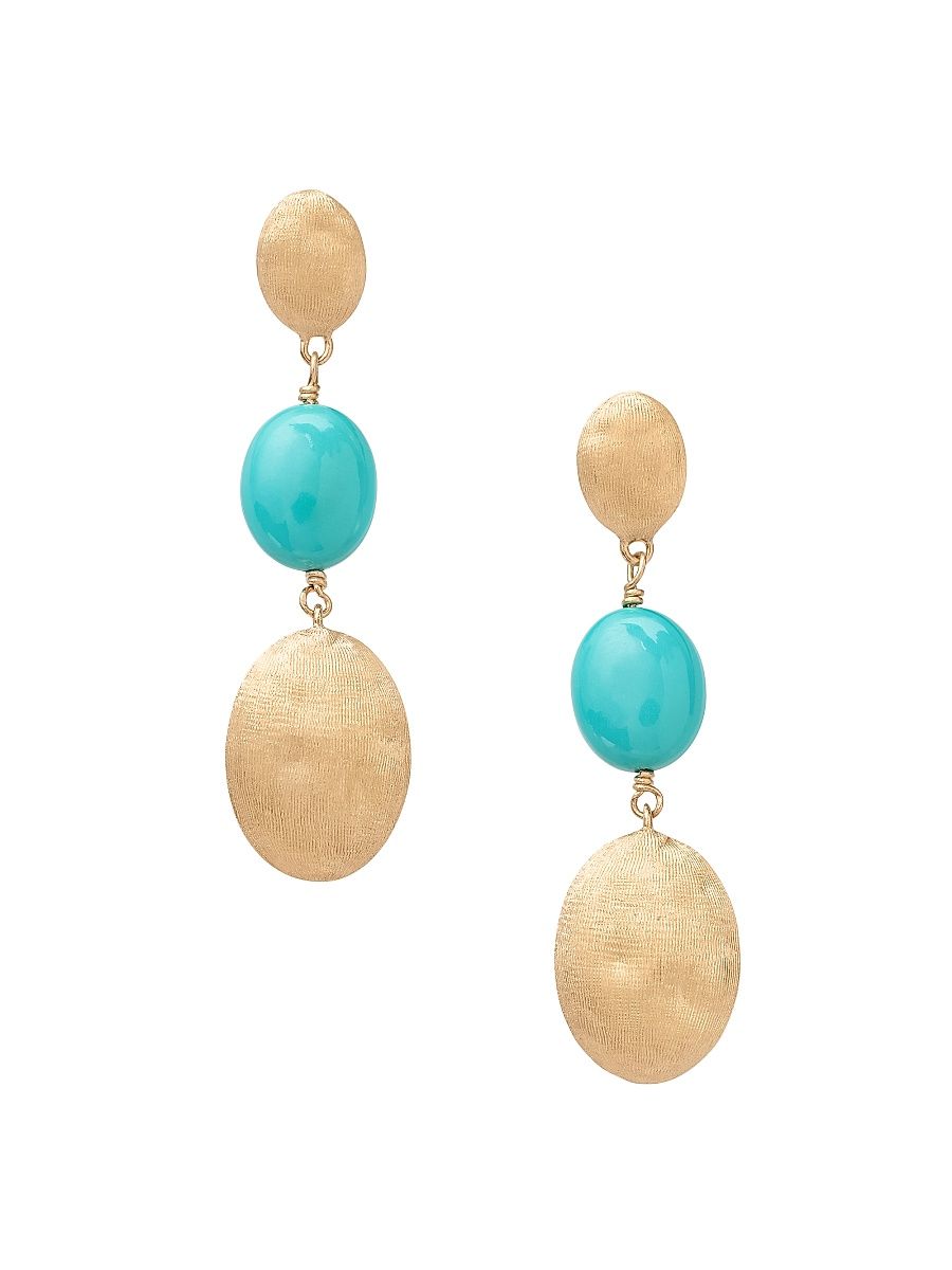 Women's Siviglia 18K Yellow Gold & Turquoise Drop Earrings - Turquoise