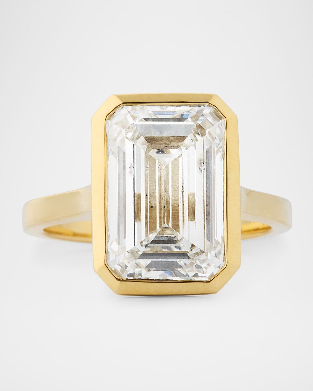 Lab Grown Diamond 14K Yellow Gold Emerald Cut Solitaire Ring, 8.00tcw